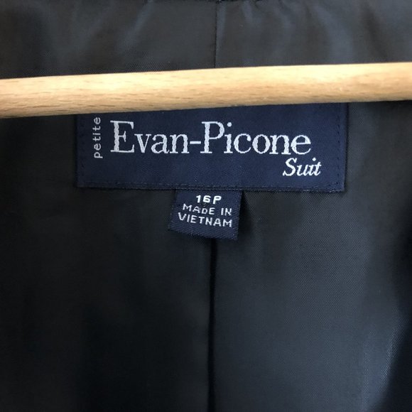 Vintage Petite Evan-Picone Dark Grey Suit Blazer, Textured, Size 16P - Picture 5 of 5